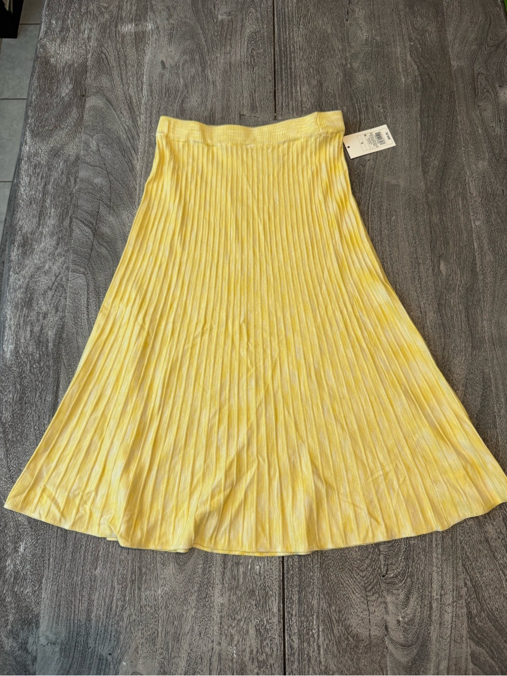 a new day Yellow Pleated A-Line Skirt